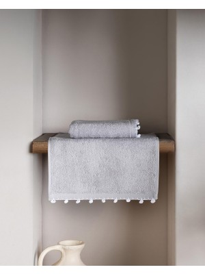 Frefly Store Melly 2'LI%100 Pamuk Kroşeli El Havlusu - Gri - 30X40 cm