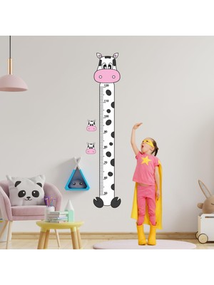 Frefly Store Sevimli Inek Boy Ölçer Sticker - Bebek ve Çocuk Odası Boy Cetveli