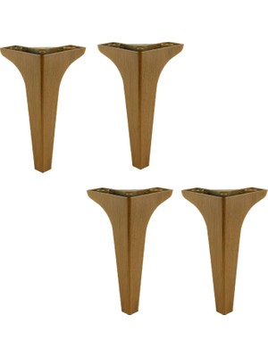 Frefly Store BADEM10 4 Adet Sedef Lüks Mobilya Kanepe Sehpa Tv Ünitesi Koltuk Ayağı 19 cm Koyu Ceviz Baza Ayak