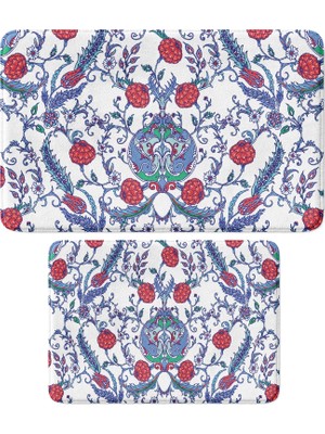 Frefly Store Sevimli Tasarımlı Mikrofiber 2'li Takım Banyo Paspası, Kaymaz Taban, Makinede Yıkanabilir (40X60_50X80)