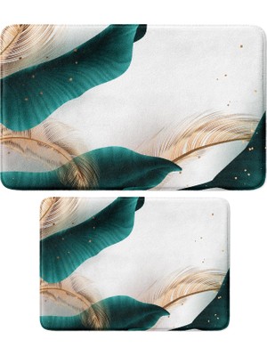 Frefly Store Sevimli Tasarımlı Mikrofiber 2'li Takım Banyo Paspası, Kaymaz Taban, Makinede Yıkanabilir (40X60_50X80)