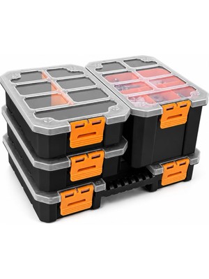 Frefly Store 4 Adet Bölmeli Organizer Kutu Şeffaf Tasarım Saklama Kabı - Ev Araba Saklama Kutusu - Ev Banyo Düzenleyici, Dolap Düzenleyici, Saklama, Kutu, Organizer, Eşya Düzenleme,darbeye Dayanıklı