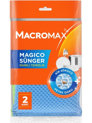 Frefly Store Macro Max Magico Bulaşık Süngeri 2'li Paket, Petek Dokulu Çizmez Kir Sökücü Sünger