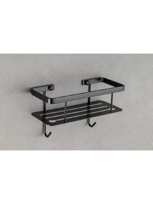 Frefly Store System Banyo Duş Raf Sistemi Siyah Renk 152X112X260 mm