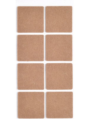 Frefly Store Kahverengi 8 Adet Yapışkanlı Sandalye, Masa, Koltuk Altı Parke Koruma Keçesi, Kare, 5 cm
