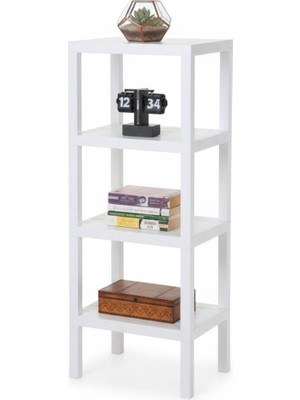 Frefly Store Deconox 4 Katlı Köşe Rafı | Banyo, Mutfak ve Kiler Için Yer Tasarruflu Organizer | Çok Amaçlı Plastik Raf | 4 Farklı Renk Seçeneği (38X29X100CM) (Beyaz)