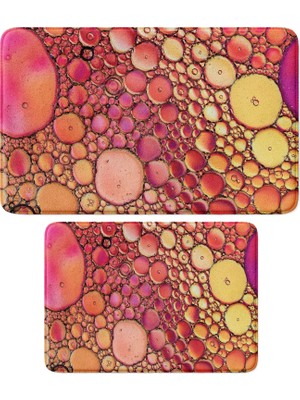 Frefly Store Sevimli Tasarımlı Mikrofiber 2'li Takım Banyo Paspası, Kaymaz Taban, Makinede Yıkanabilir (40X60_50X80)