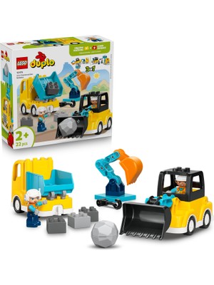 Frefly Store LEGO Duplo Kasabası 3'ü 1 Arada Inşaat Araçları 10475