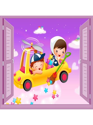 Frefly Store Çocuk Odası Bebek Odası Pencere Poster Duvar Kağıdı Yıldız