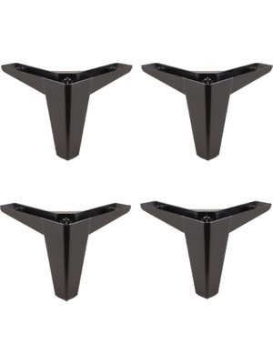 Frefly Store BADEM10 4 Adet Sedir Lüks Mobilya Kanepe Sehpa Tv Ünitesi Koltuk Ayağı 14 cm Siyah Baza Ayak