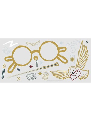 Frefly Store Roommates RMK4955GM Harry Potter Gözlükleri Dev Soyma ve Çubuk Duvar Çıkartması