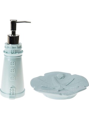 Aesco Boston Warehouse Bosphorus ZBOSP-C44 Banyo Seti, 2li, Deniz Feneri Mavi Model