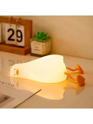 Frefly Store Çocuk Gece Lambası Yumuşak Dokunmatik Rgb Renk Modu,emzirme Işığı Bebek Odası,dokunmatik Kontrol, USB Şarjı (Bpa Içermez) (Ördek)