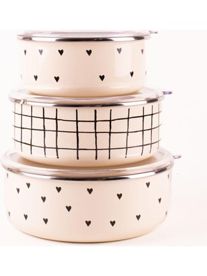 Frefly Store Black Cupid Vakum Kapaklı Saklama Kabı Seti (Ocaklarda Kullanılabilir)