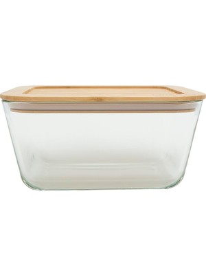 Frefly Store Porland Bamboo Dikdörtgen Saklama Kabı 3050 Cc, Tekli