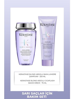 Frefly Store Kerastase Kérastase Blond Absolu Bain Lumiere Şampuan 250 ml + Blond Absolu Cicaflash Saç Kremi 250 ml