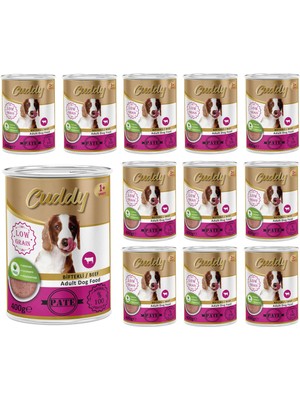 Frefly Store Cuddy Yetişkin Köpek Biftekli Pate 400 gr x 12 Adet