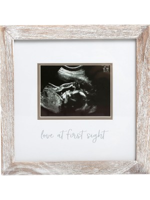 Frefly Store Pearhead Love At First Sight Rustic Sonogram Photo Frame, Baby Keepsake Picture Frame, Gender-Neutral Nursery Deco