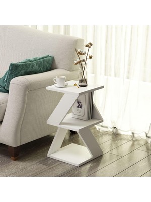 Frefly Store Inarch Dizayn Albeni Yan Sehpa Beyaz