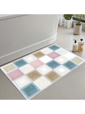 Frefly Store Monnhein 2'li Set Banyo Paspası, Yumuşak Banyo Halısı, Kaymaz Dot Tabanlı, Su Emici, Makinede Yıkanabilir - 40X60-50 x 80 cm