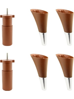 Frefly Store BADEM10 Clara 6'lı Set Mobilya Koltuk Kanepe Baza Yatak Tv Ünite Destek Ayağı 15 cm Ayak Kahverengi