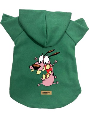 Frefly Store Monopetz Kapişonlu Polar Sweatshirt Köpek ve Kedi Kıyafeti & Elbisesi Yeşil Courage Xs