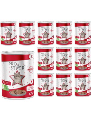 Frefly Store Prostar Yetişkin Kedi Tavuk Ciğerli Pate 400 gr x 12 Adet
