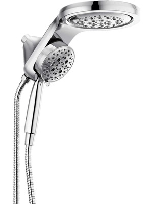 Frefly Store Delta Faucet Hydrorain 5-Spray H2OKINETIC Çift Duş Başlığı, El Spreyi, Hortumlu Krom Duş Başlığı, El Duş Başlıkları, Çıkarılabilir Duş Başlığı, 2,5 Gpm Akış Hızı, Krom 58680-25