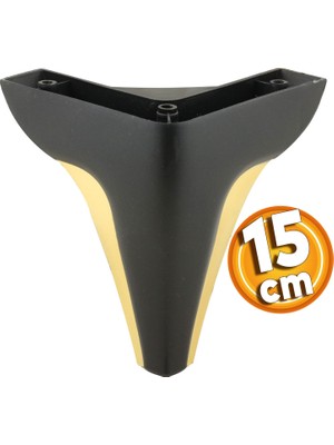 Frefly Store BADEM10 Endülüs Mobilya Kanepe Sehpa Tv Ünitesi Baza Koltuk Ayağı Siyah Renk 15 cm Ayak
