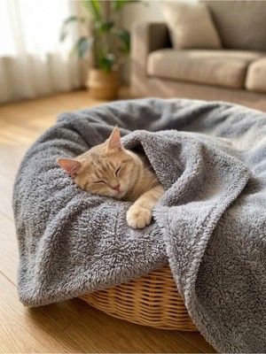 Frefly Store Brt Pet Ultra Yumuşak Welsoft Kedi Köpek Battaniyesi, Gri 2xl