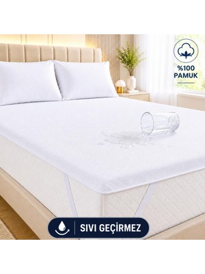 Frefly Store FORMEYA%100 Pamuk Su Sıvı Geçirmez Köşe Lastikli Alez Tek Çift Bebek Park Yatak Koruyucu Alez (160 x 200)