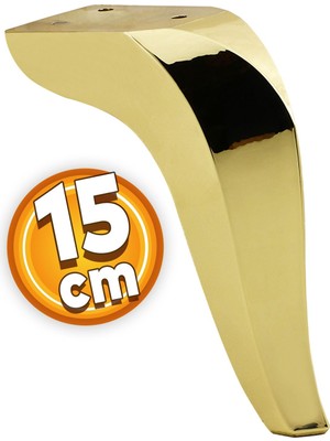 Frefly Store BADEM10 Harvey Lüks Mobilya Kanepe Sehpa Tv Ünitesi Koltuk Ayağı 15 cm Gold Altın Baza Ayak