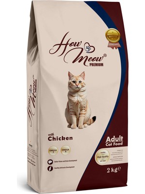 Frefly Store How Meow Yetişkin Kedi Maması Tavuklu 2 kg