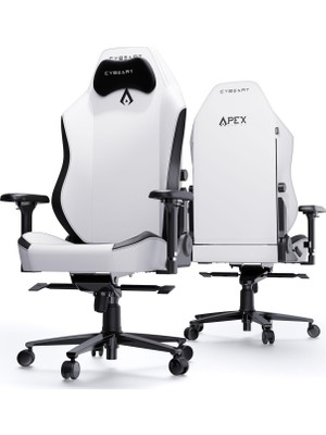 Frefly Store Cybeart | Arctic White Oyun/ofis Koltuğu | 4d Kolçak | Dahili Bel Desteği | Üstün Pu Deri, Ergonomik, Yatma ve Eğme