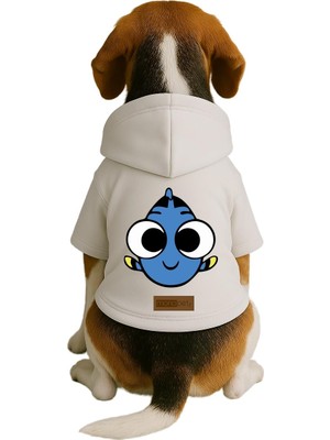 Frefly Store Monopetz Baskılı Içi Polarlı Köpek ve Kedi Kıyafeti & Elbisesi - Bej Renk Kapüşonlu Hoodie B280F Xs