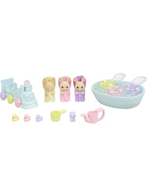 Frefly Store Sylvanian Families Epoch ESF5707 Üçüzler Banyo Seti Oyuncak