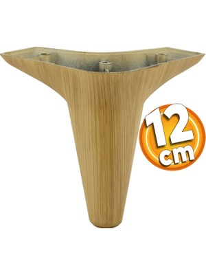 Frefly Store BADEM10 Aspen Mobilya Kanepe Sehpa Tv Ünitesi Koltuk Ayağı 12 cm Açık Kahverengi Ahşap Desenli Baza Ayak