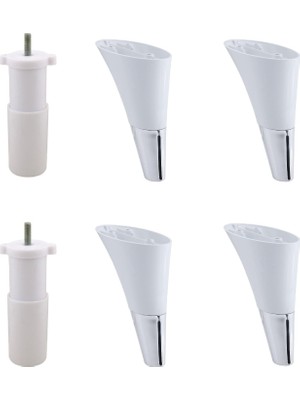 Frefly Store BADEM10 Clara 6'lı Set Mobilya Koltuk Kanepe Baza Yatak Tv Ünite Destek Ayağı 15 cm Ayak Beyaz