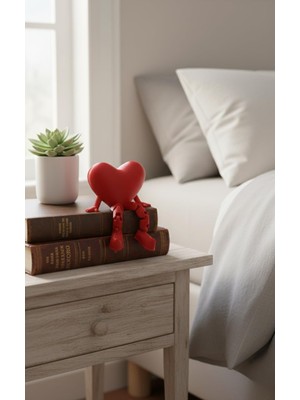 Frefly Store Ayaklı Kalp - Doğum Günü, Sevgililer Günü Için Hediyelik Biblo (5 Cm)