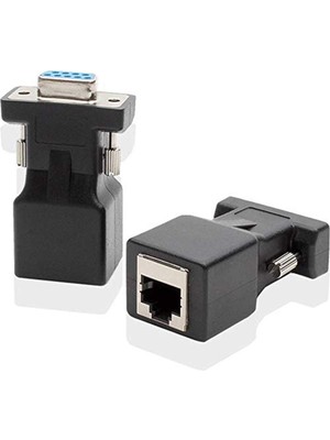 Frefly Store Alfais 4349 30 M RS232 To RJ45 9 Pin Ethernet Adaptör Ekleme Ek Uzatıcı CAT5E 6 Extender Çevirici Dönüştürücü