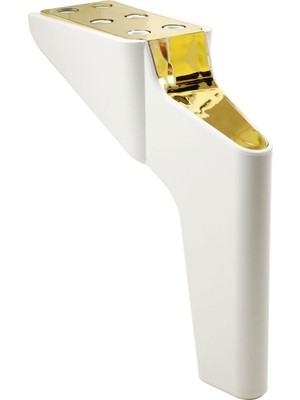 Frefly Store BADEM10 Logan Lüks Mobilya Kanepe Sehpa Tv Ünitesi Koltuk Ayağı 16 cm Beyaz Gold Baza Ayak