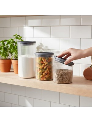 Frefly Store Deconox 3'lü Sızdırmaz Vakum Kapaklı Saklama Kabı Seti, Akrilik Vakum Kapaklı Saklama Kabı Seti 3 Boy