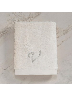 Frefly Store Solid Nakışlı Yüz Havlusu 50X90 cm Ekru