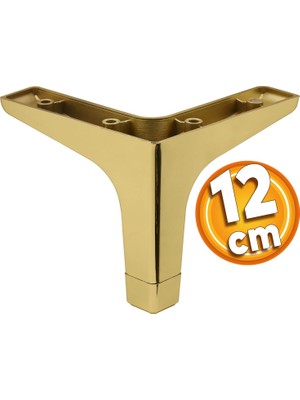 Frefly Store BADEM10 Sedef Lüks Mobilya Kanepe Sehpa Tv Ünitesi Koltuk Ayağı 12 cm Altın Gold Baza Ayak