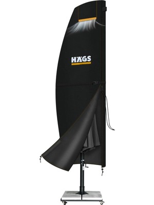 Frefly Store Haegs Bahçe Şemsiye Kılıfı, Veranda Parasol Konsol Şemsiyesi Brandası, Koruma Örtüsü, Su Geçirmez, Hava Koşullarına Dayanıklı Bahçe Gölgelik Güneşlik Örtüsü (280-30/81/46 Cm) Siyah