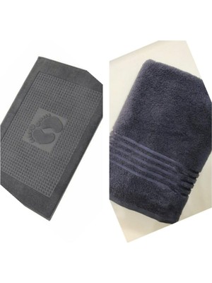 Frefly Store Özdilek Koyu Gri 2 Li Havlu - 1 Ayak Havlusu / 1 El Havlusu