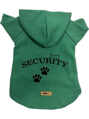 Frefly Store Monopetz Kapişonlu Sweatshirt Köpek ve Kedi Kıyafeti - Yeşil Security L Beden