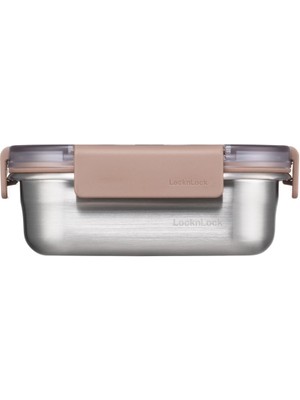 Frefly Store Locknlock Paslanmaz Çelik Fırın - Saklama Kabı Dörtgen Kilitli 310 ml - Kahverengi