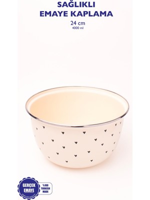 Frefly Store Black Cupid Emaye Karıştırma ve Salata Kabı 24CM 4 Litre (Ocağa Da Koyulabilir)
