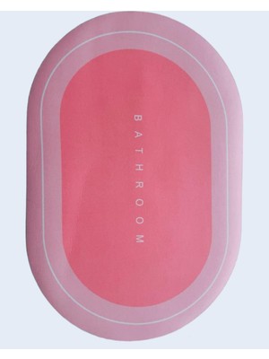 Frefly Store Sogex Banyo Paspası Deri Taban Kaydırmaz Banyo Paspası (60 * 40) (Pembe)